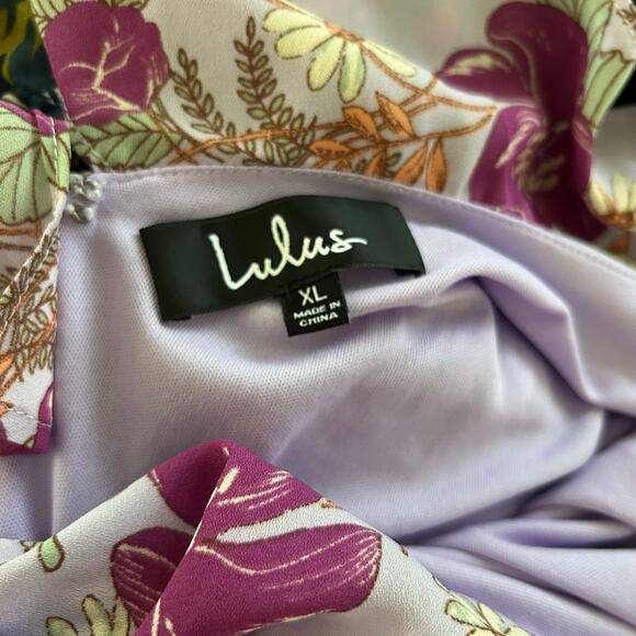 Lulus Women Sleeveless Midi Dress Wedding Formal Cocktail Preppy Purple Size XL - Picture 5 of 10